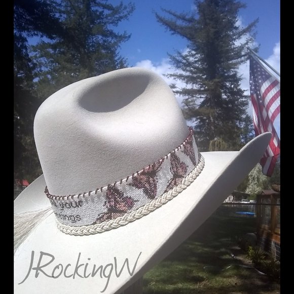 JRW Custom Cowboy Infinity Hat Band Butterflies main image 5
